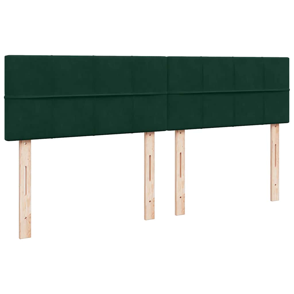 Cadre de lit ottoman avec matelas vert foncé 160x200 cm velours