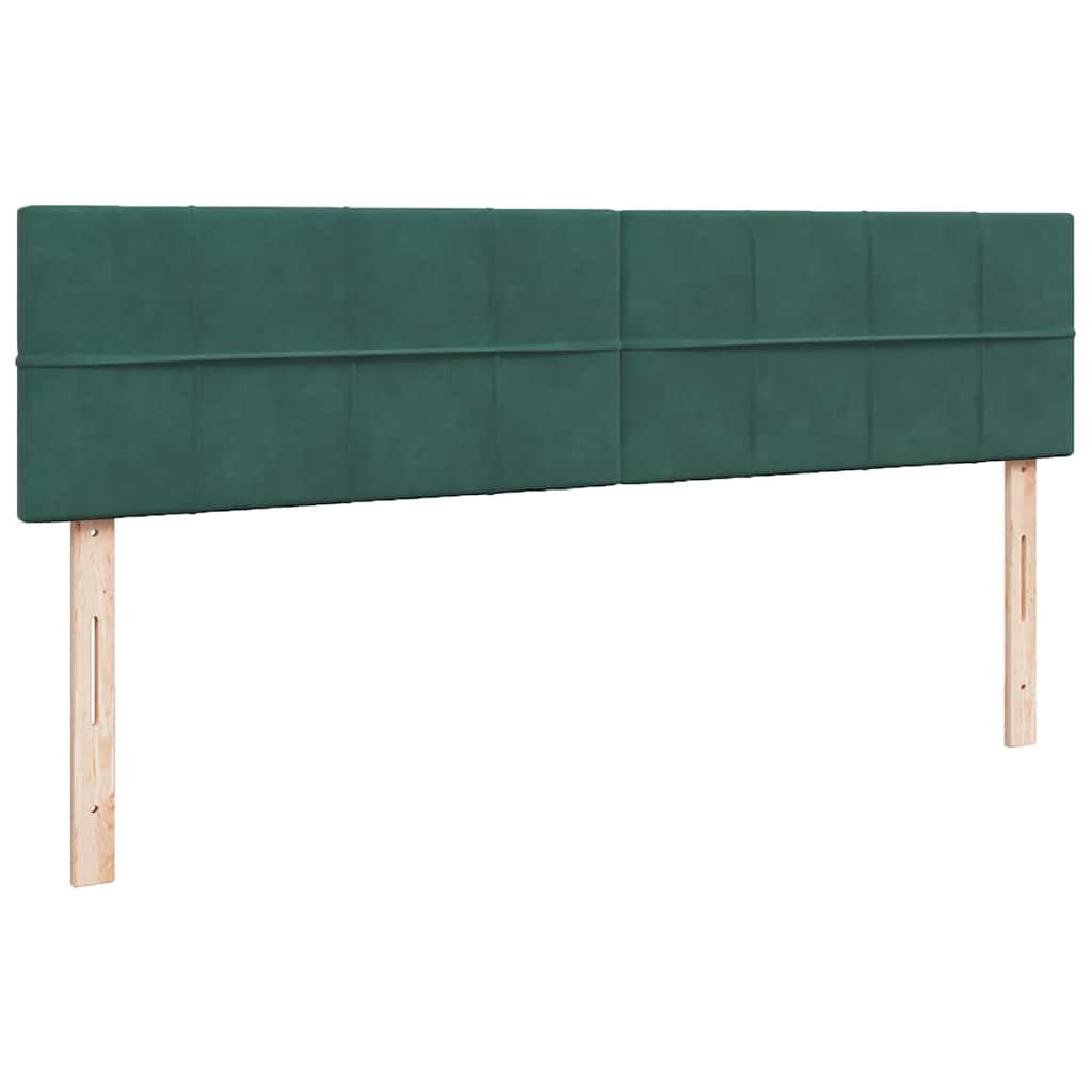 Cadre de lit ottoman avec matelas vert foncé 200x200 cm velours - XIOS