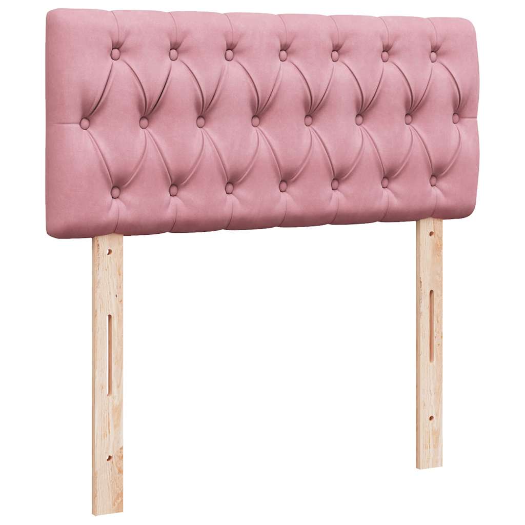Cadre de lit ottoman avec matelas rose 80x200 cm velours - XIOS