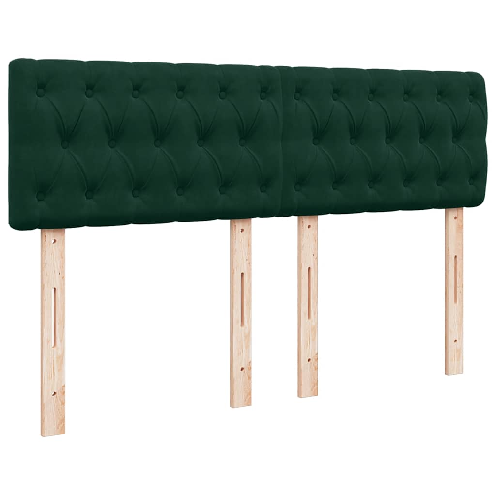 Cadre de lit ottoman avec matelas vert foncé 140x190 cm velours
