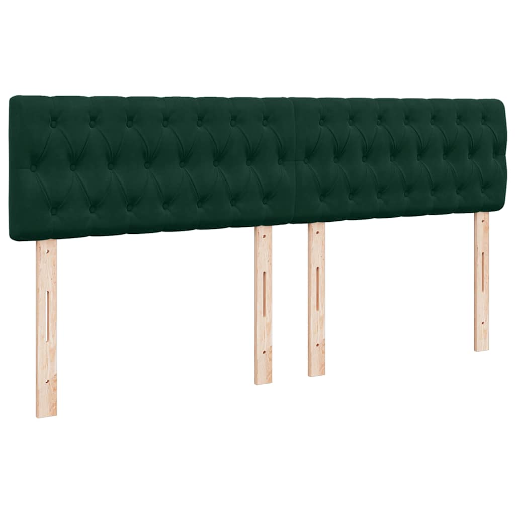 Cadre de lit ottoman avec matelas vert foncé 160x200 cm velours - XIOS