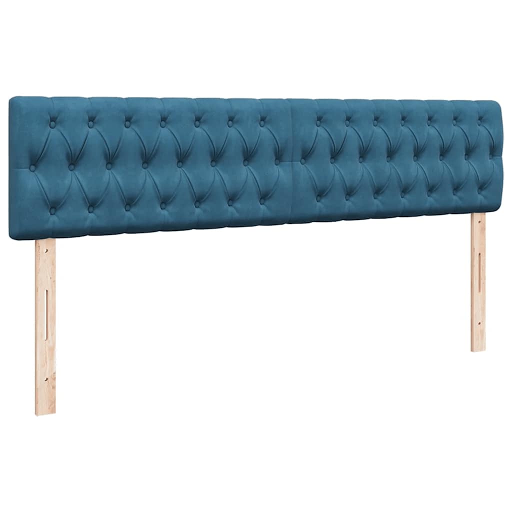 Cadre de lit ottoman avec matelas bleu foncé 180x200 cm velours - XIOS