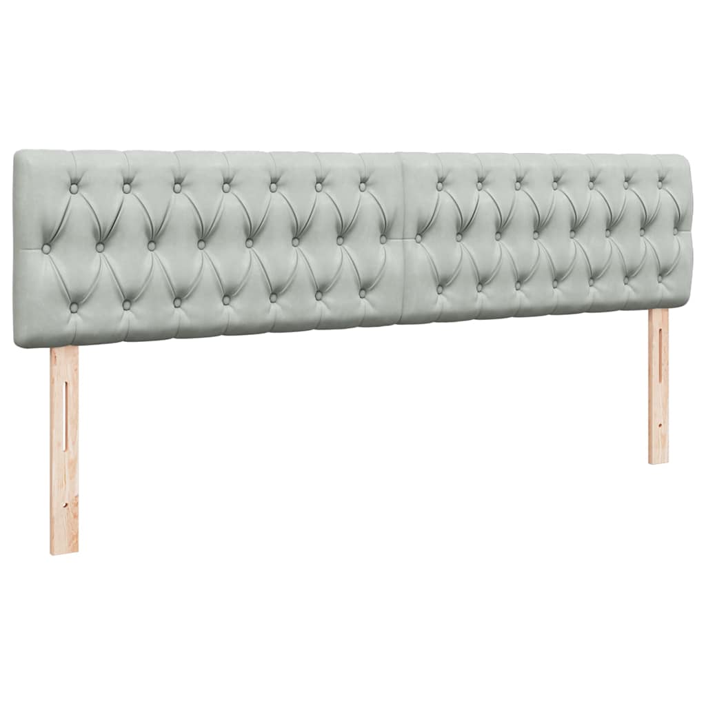 Cadre de lit ottoman avec matelas gris clair 200x200 cm velours - XIOS