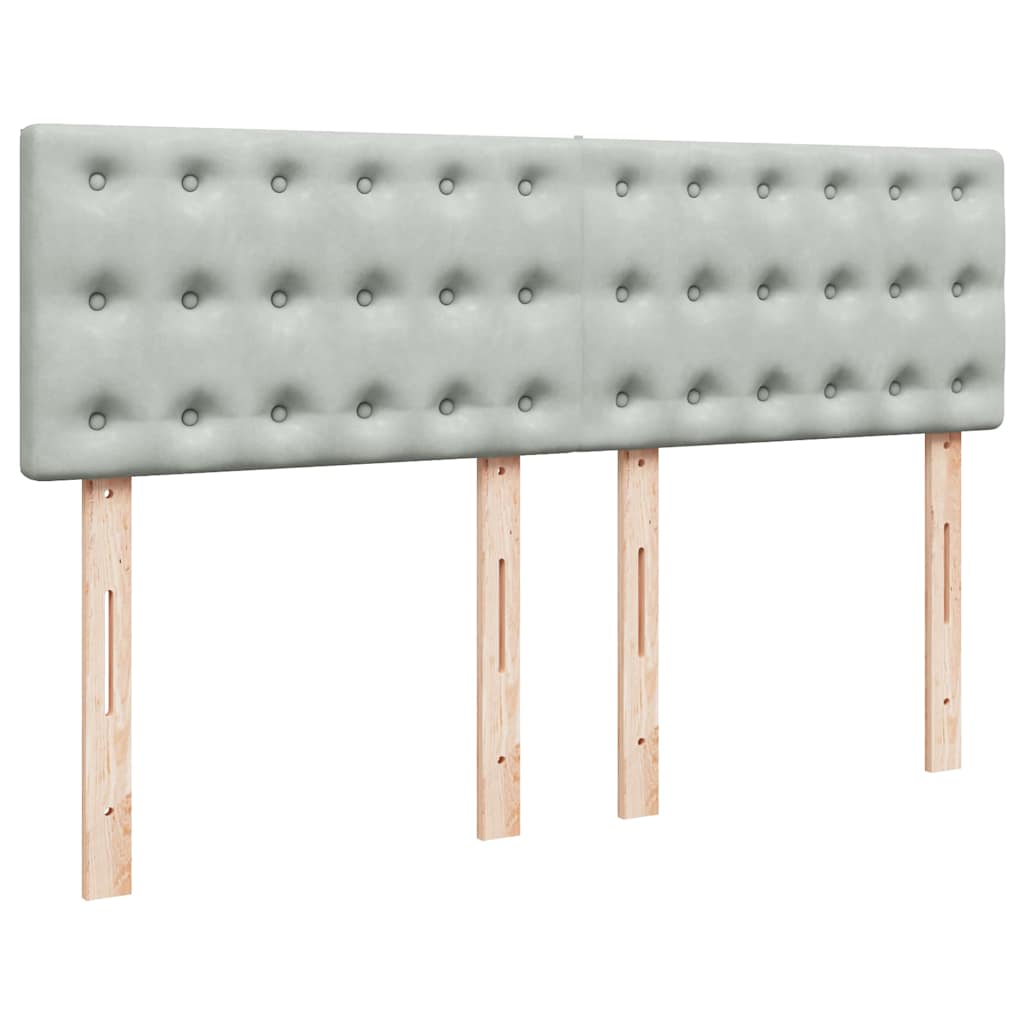 Cadre de lit ottoman avec matelas gris clair 140x200 cm velours - XIOS