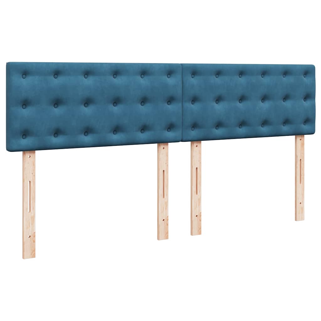 Cadre de lit ottoman avec matelas bleu foncé 160x200 cm velours - XIOS
