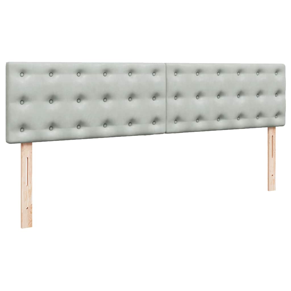 Cadre de lit ottoman avec matelas gris clair 200x200 cm velours - XIOS