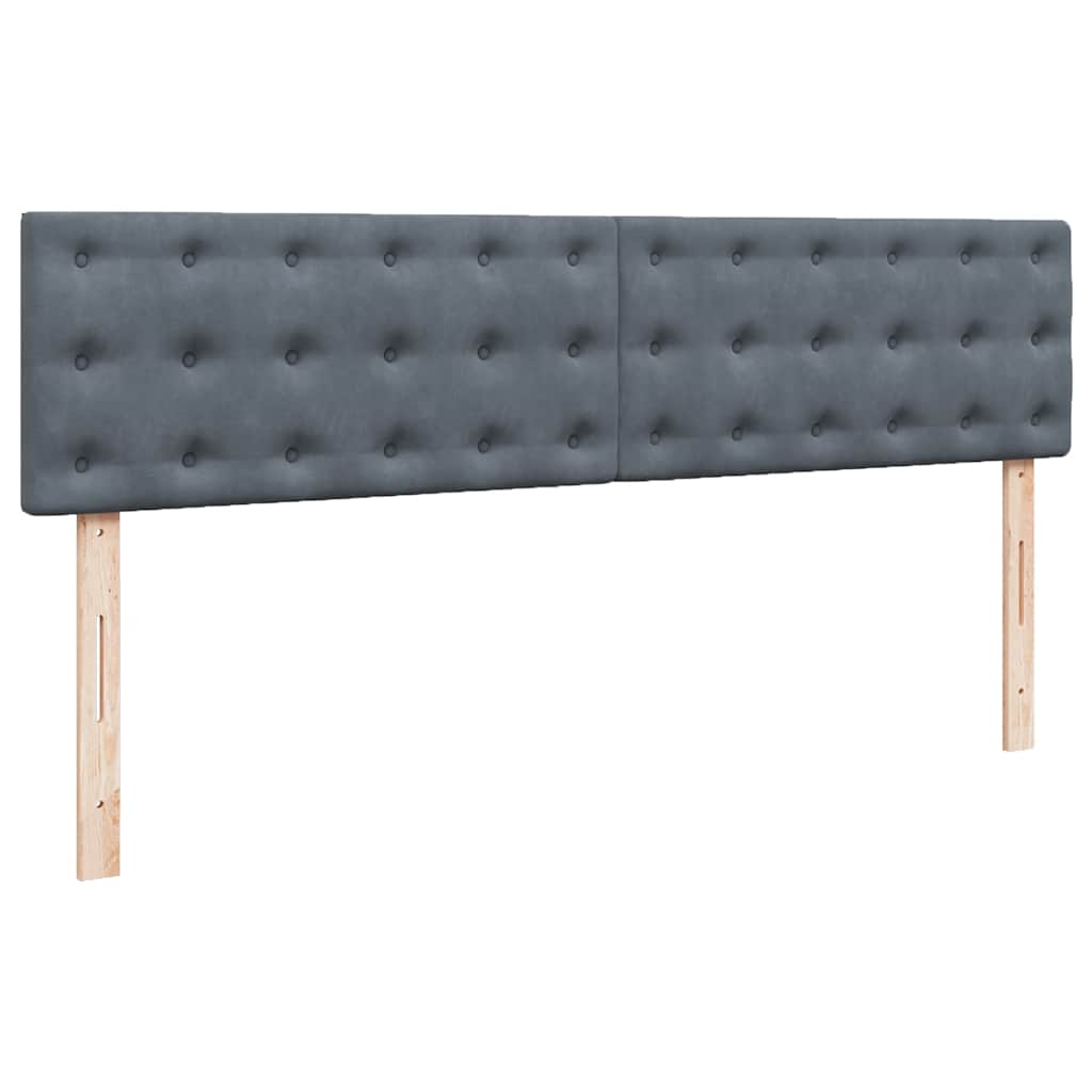 Cadre de lit ottoman avec matelas gris foncé 200x200 cm velours - XIOS
