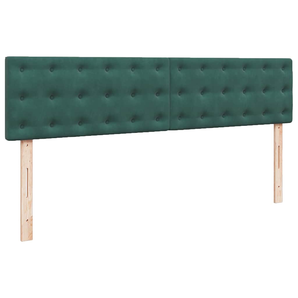 Cadre de lit ottoman avec matelas vert foncé 200x200 cm velours - XIOS