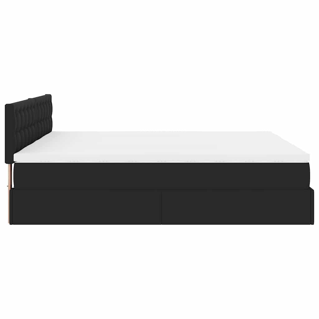 Cadre de lit ottoman avec matelas noir 160x200 cm similicuir - XIOS