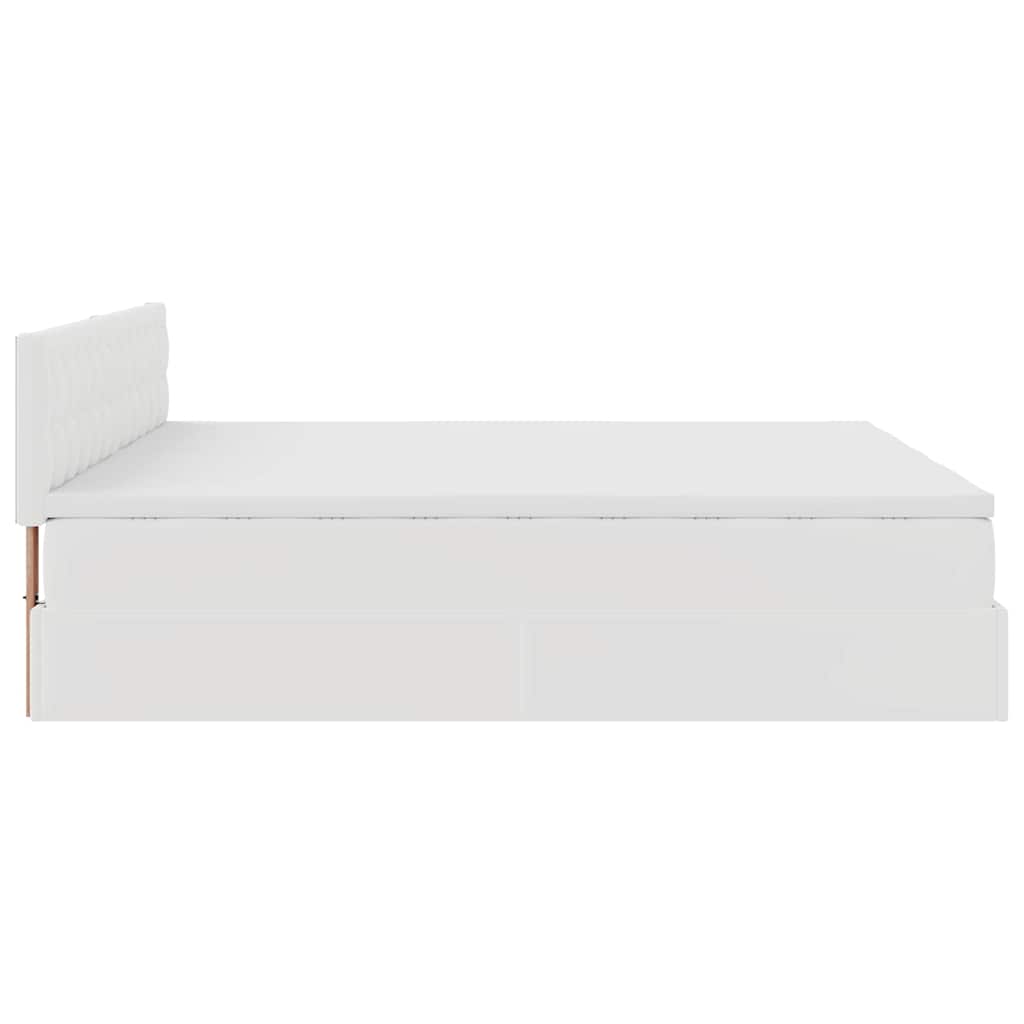 Cadre de lit ottoman avec matelas blanc 200x200 cm similicuir - XIOS
