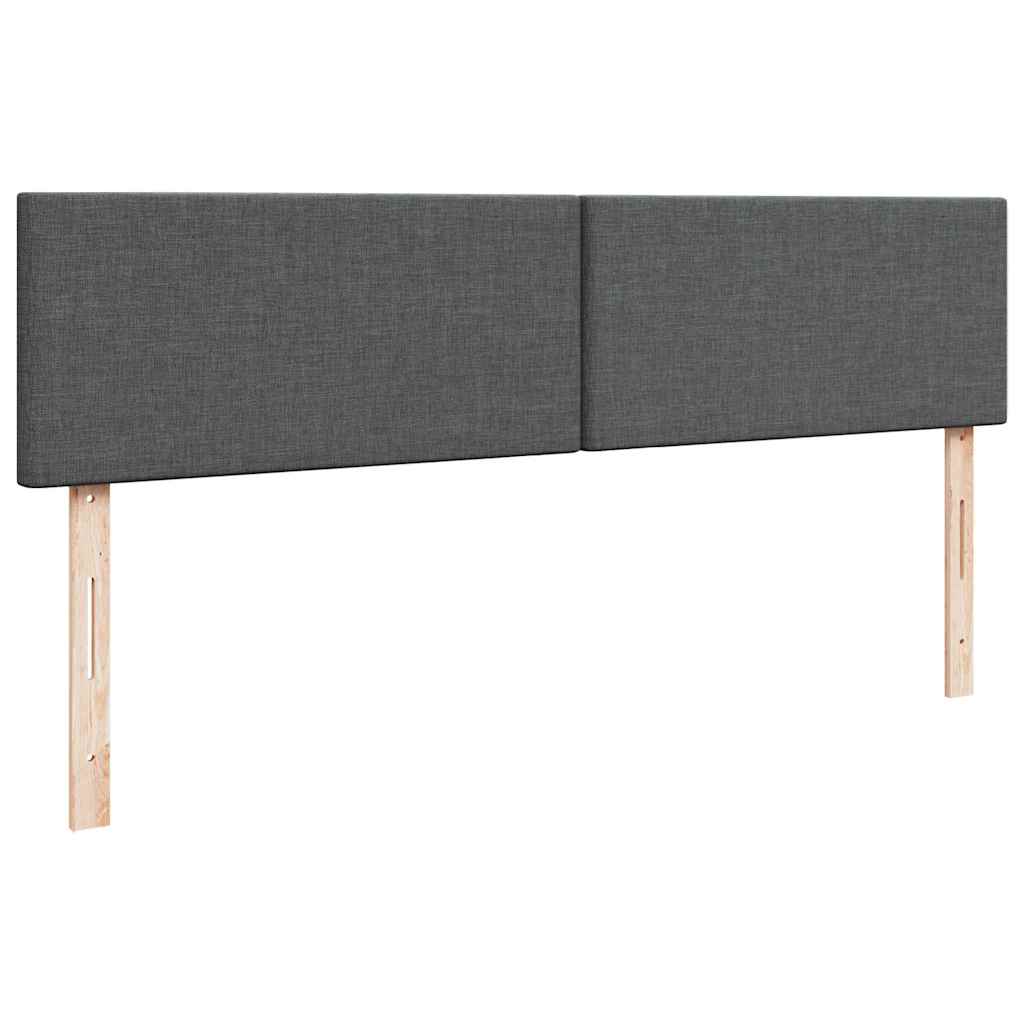 Cadre de lit ottoman avec matelas gris foncé 200x200cm tissu - XIOS
