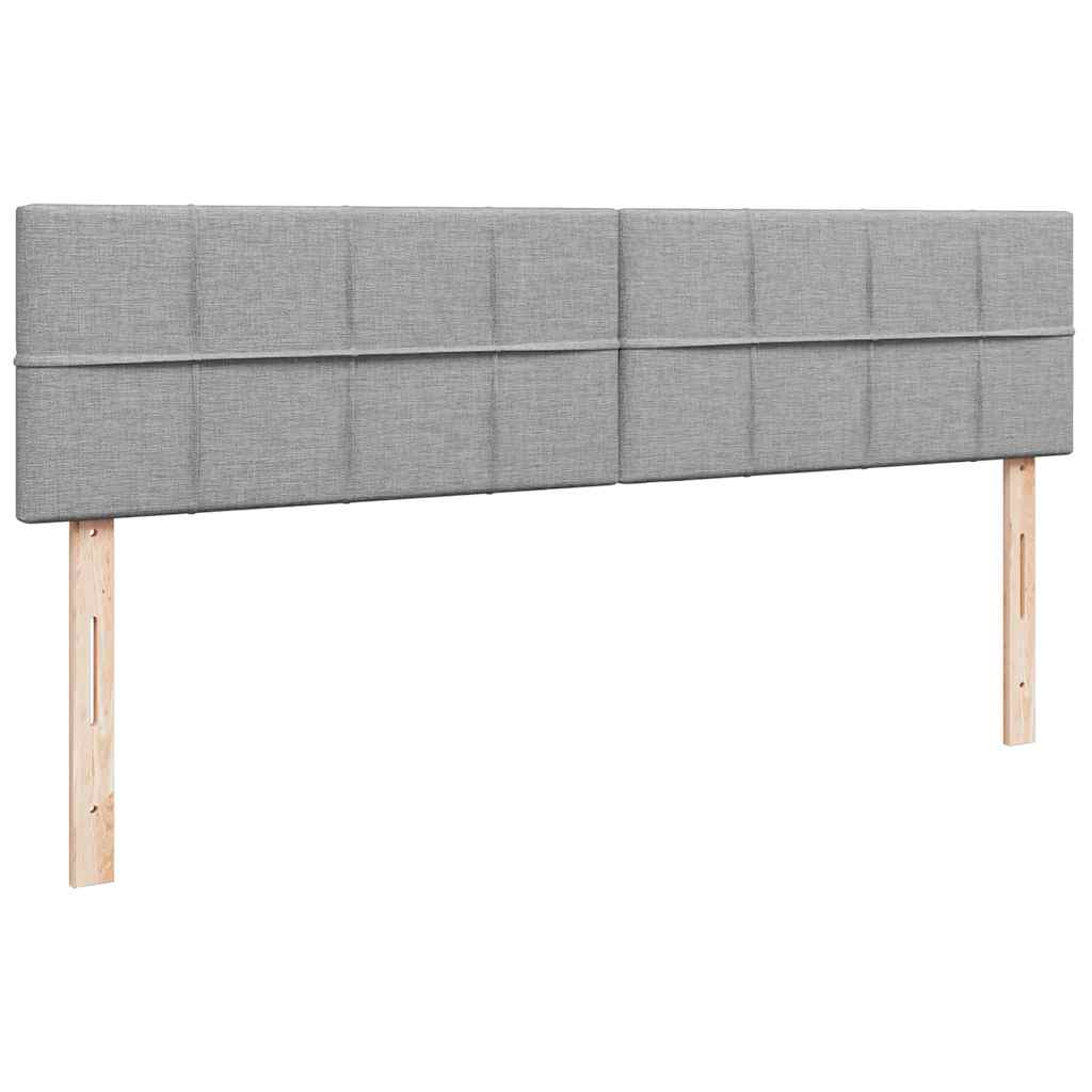 Cadre de lit ottoman et matelas gris clair 200x200cm tissu - XIOS