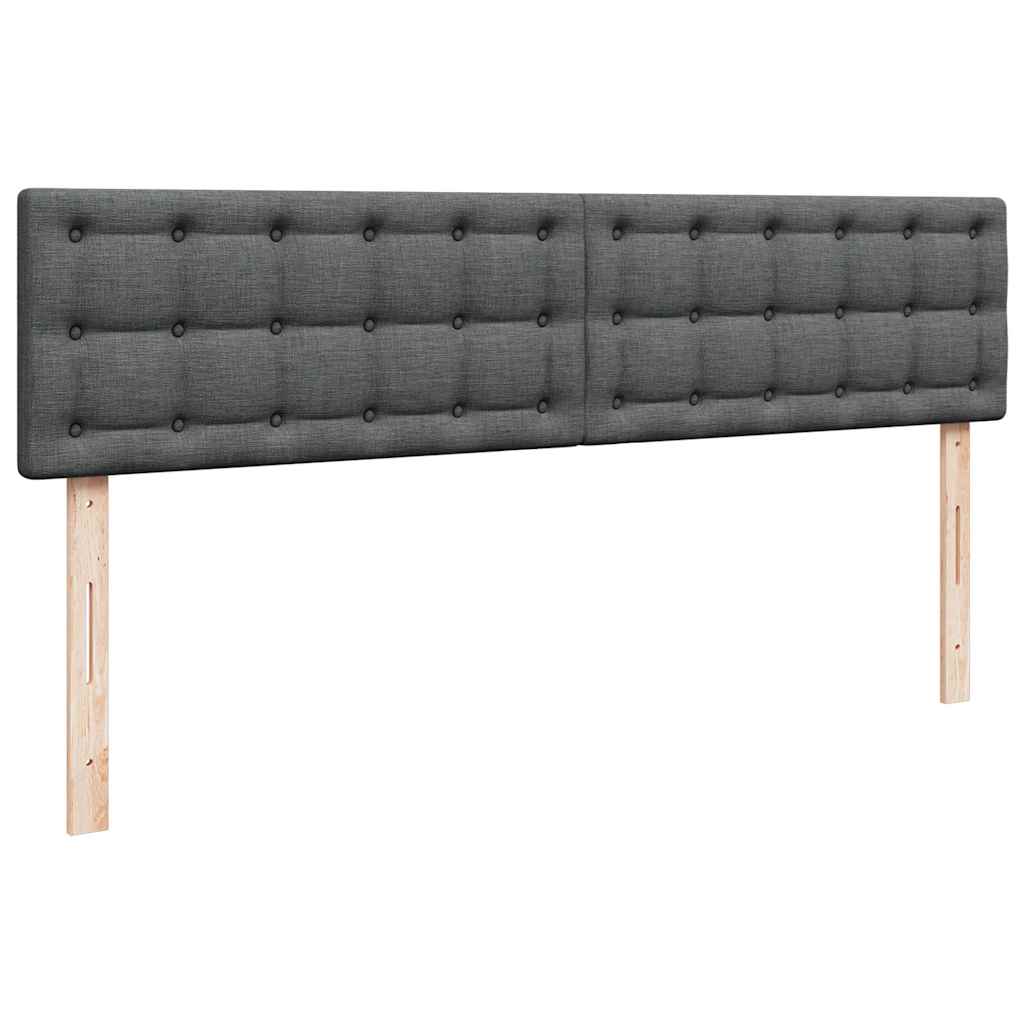 Cadre de lit ottoman avec matelas gris foncé 200x200cm tissu - XIOS