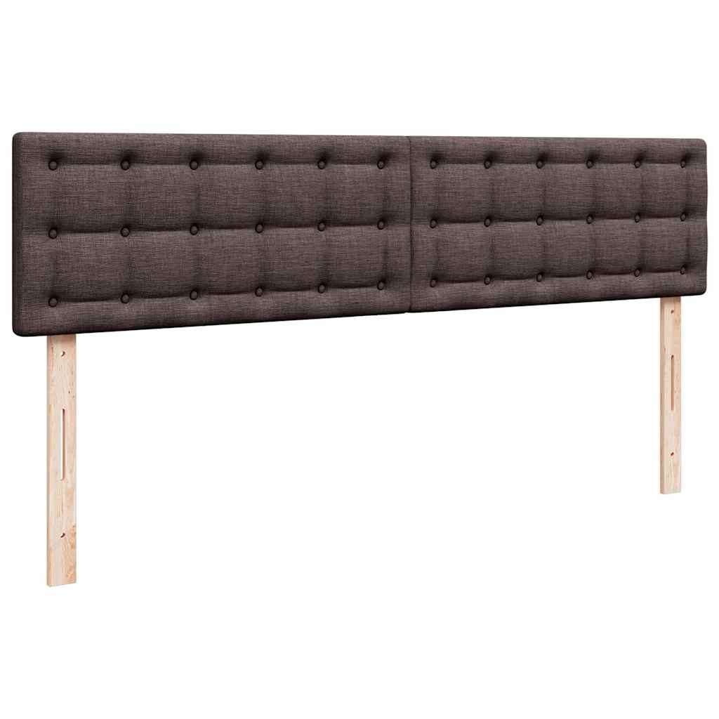 Cadre de lit ottoman avec matelas marron foncé 200x200 cm tissu - XIOS