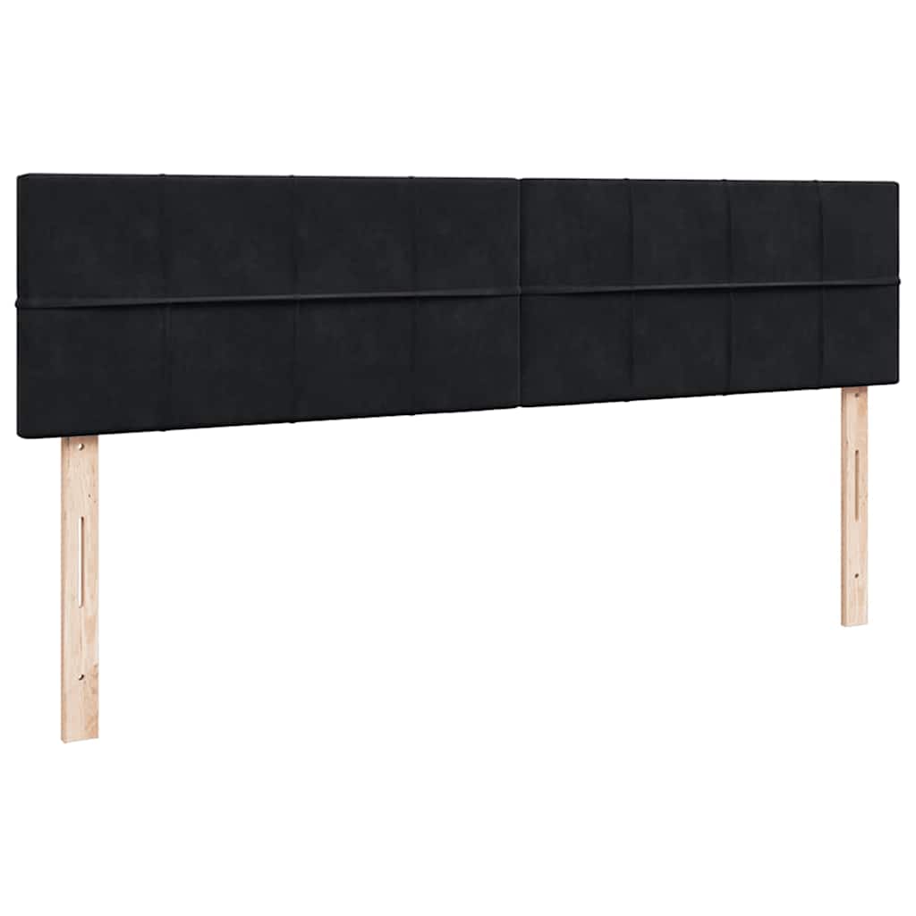 Cadre de lit ottoman avec matelas noir 160x200 cm velours - XIOS