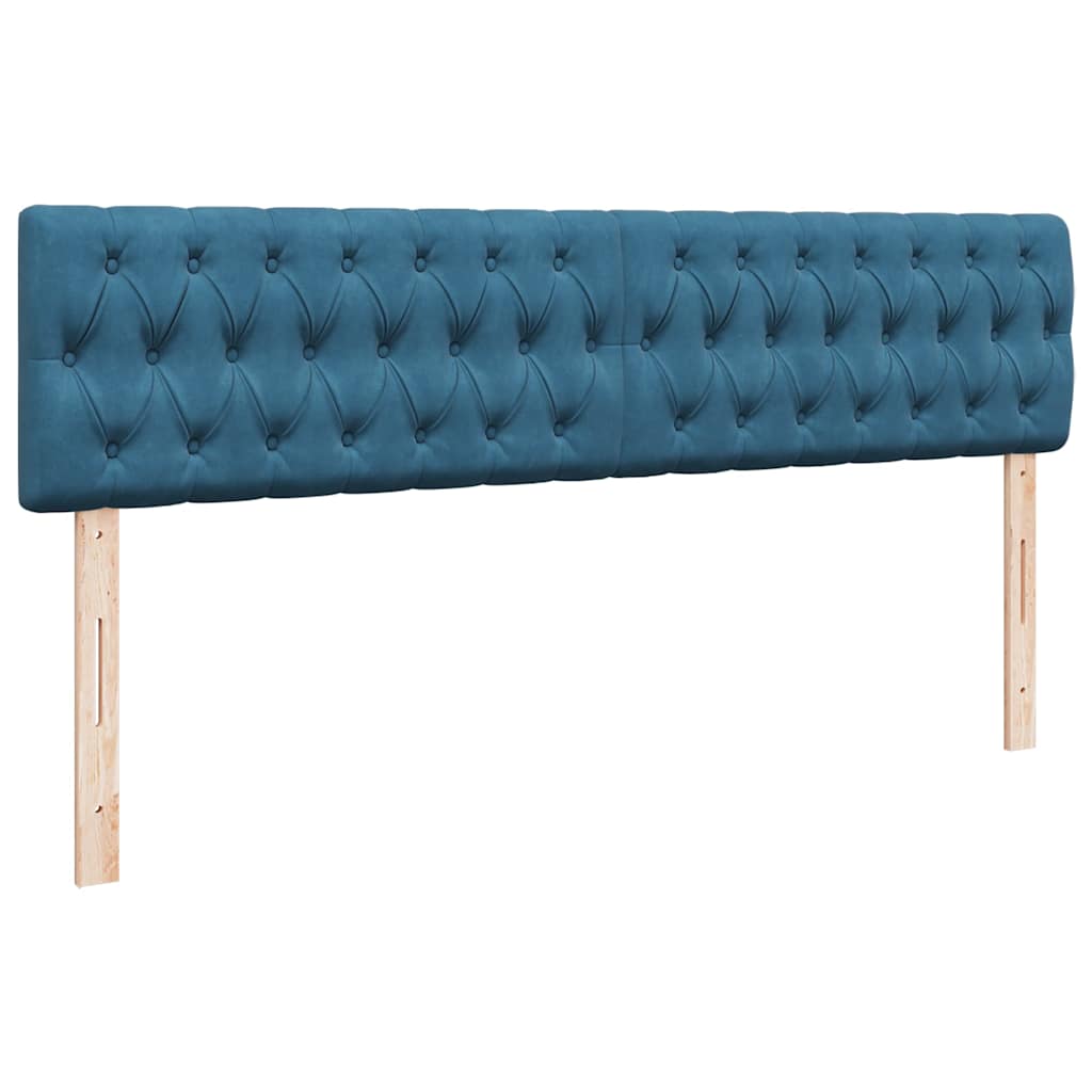 Cadre de lit ottoman avec matelas bleu foncé 180x200 cm velours - XIOS