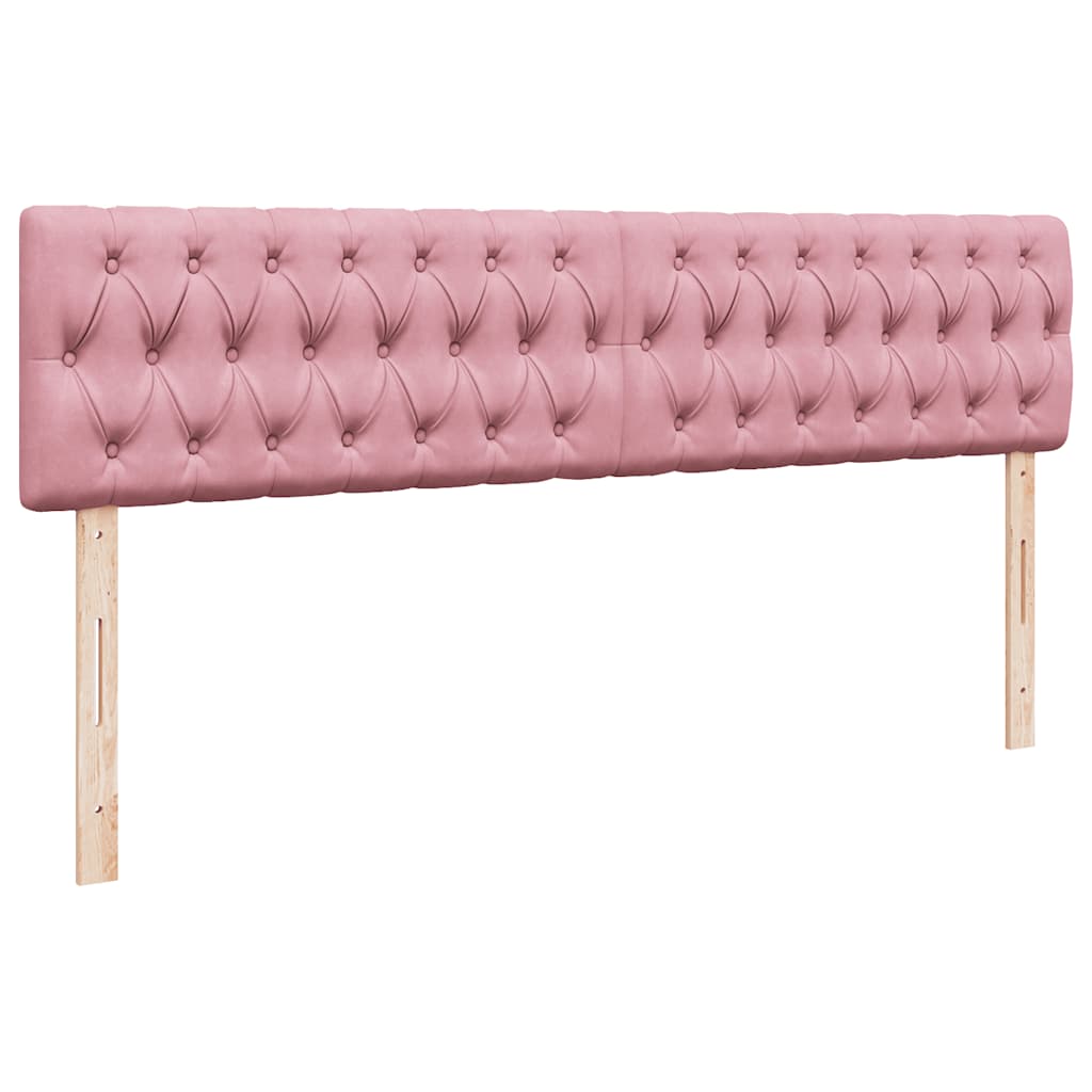Cadre de lit ottoman avec matelas rose 180x200 cm velours - XIOS