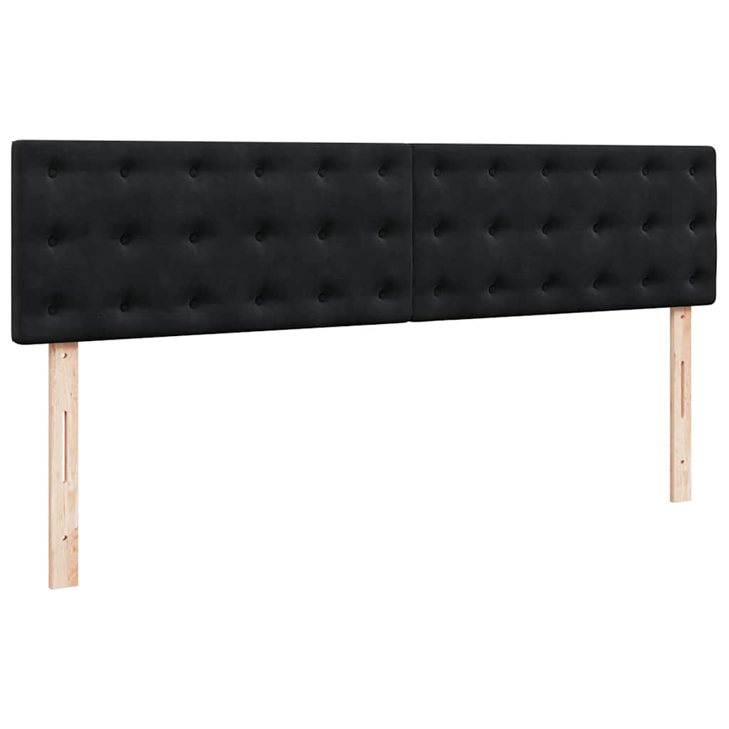 Cadre de lit ottoman avec matelas noir 180x200cm velours - XIOS