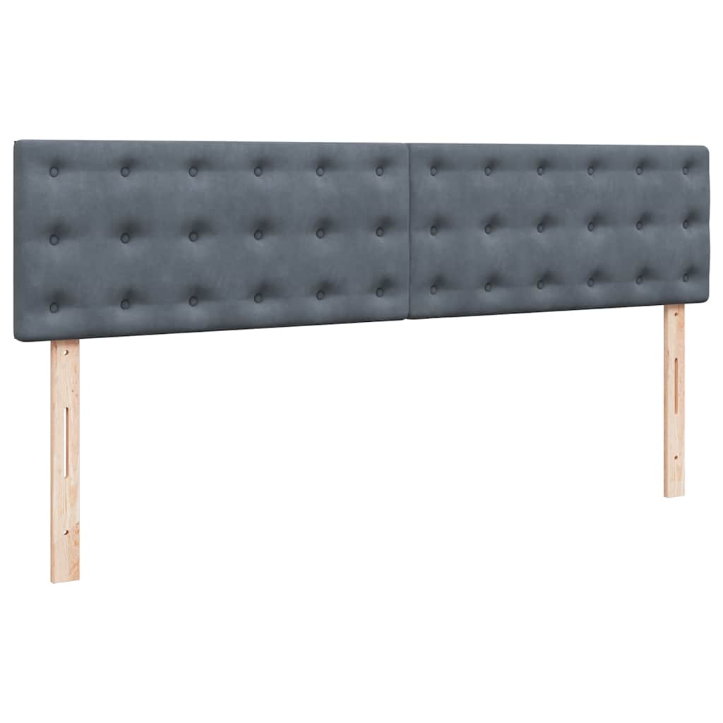 Cadre de lit ottoman avec matelas gris foncé 200x200 cm velours - XIOS