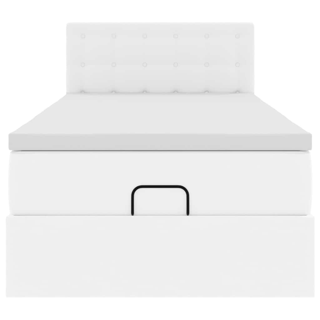 Cadre de lit ottoman avec matelas blanc pur 80x200cm similicuir - XIOS