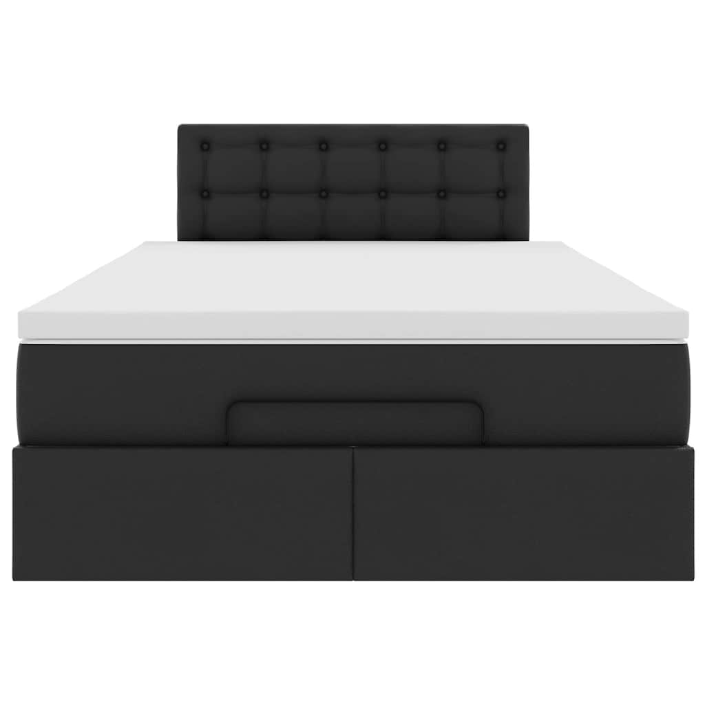 Lit ottoman avec matelas & LED noir 120x190cm similicuir - XIOS