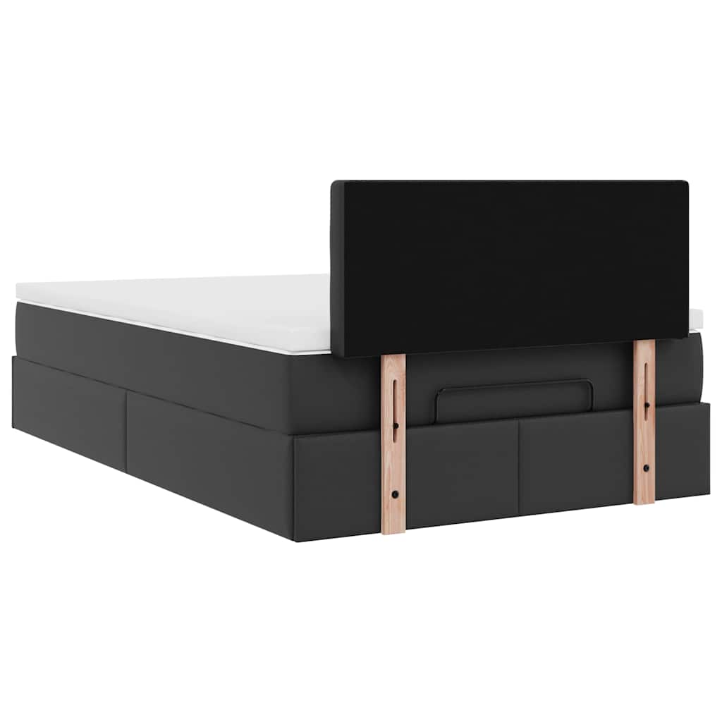 Lit ottoman avec matelas & LED noir 120x190cm similicuir - XIOS