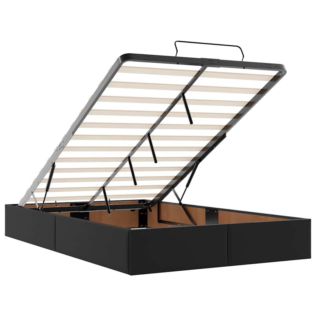 Lit ottoman avec matelas & LED noir 120x190cm similicuir - XIOS