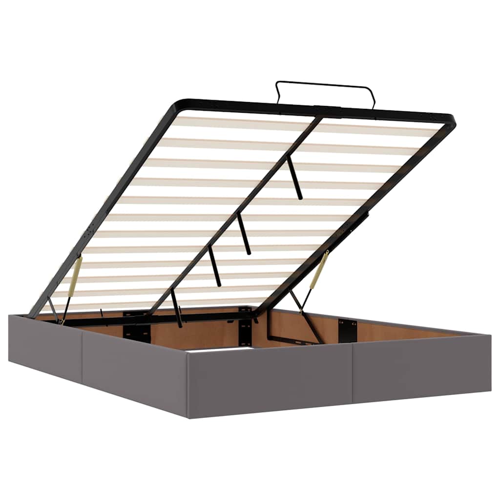 Lit ottoman avec matelas & LED Gris 140x190cm similicuir - XIOS