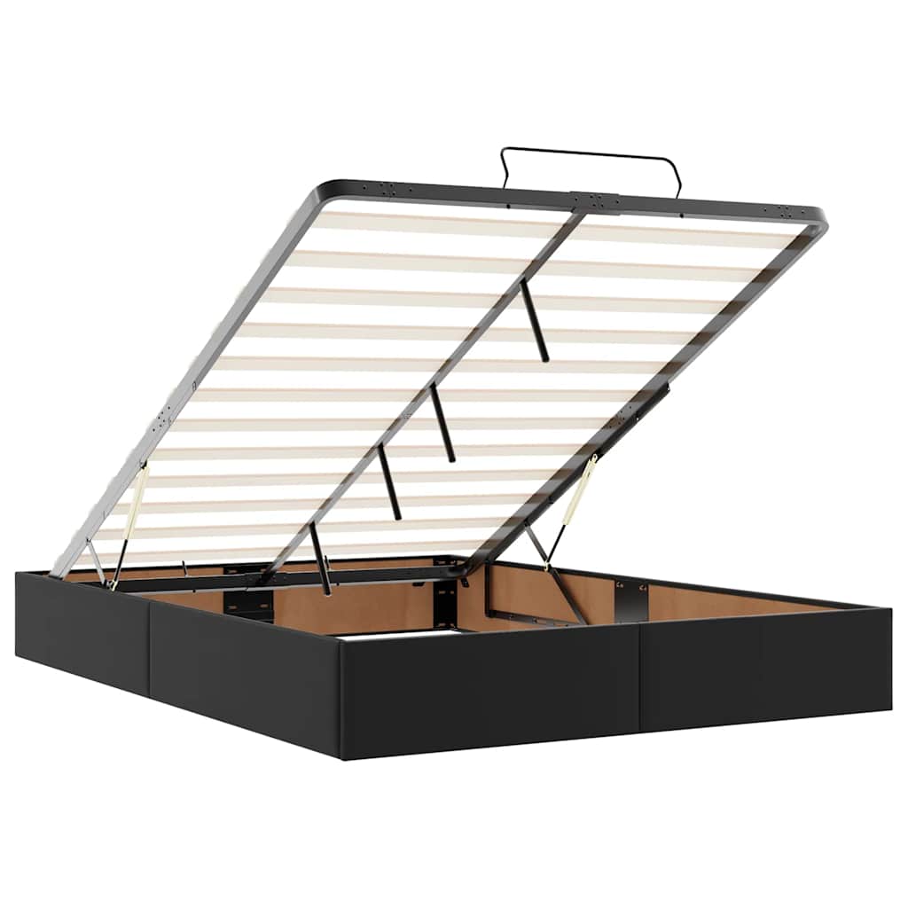 Lit ottoman avec matelas & LED Noir 140x200cm similicuir - XIOS