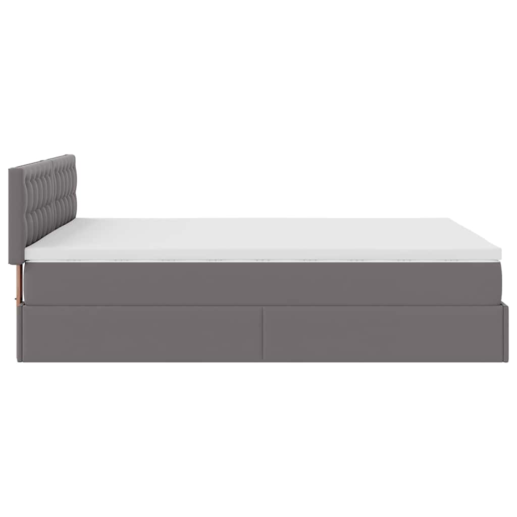 Lit ottoman avec matelas & LED Gris 140x200cm similicuir - XIOS