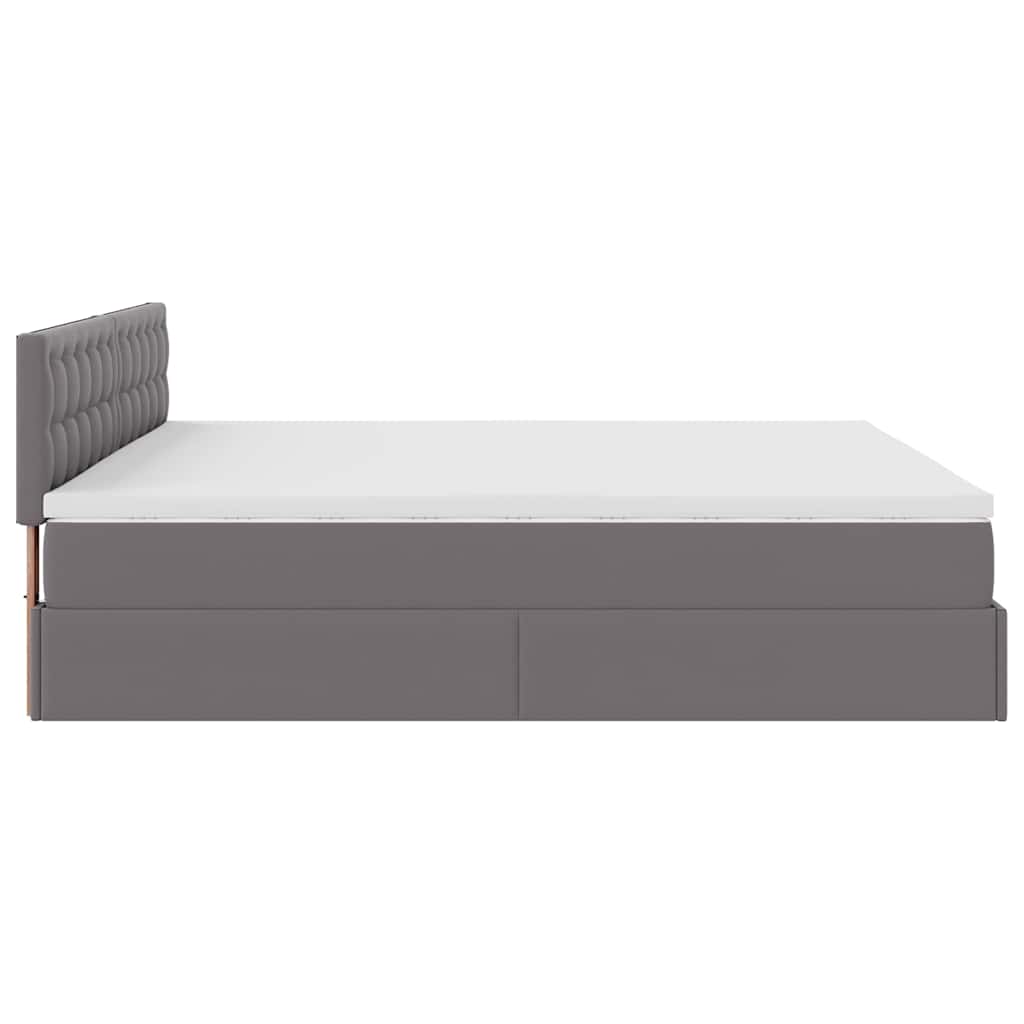 Lit ottoman avec matelas & LED Gris 160x200cm similicuir - XIOS