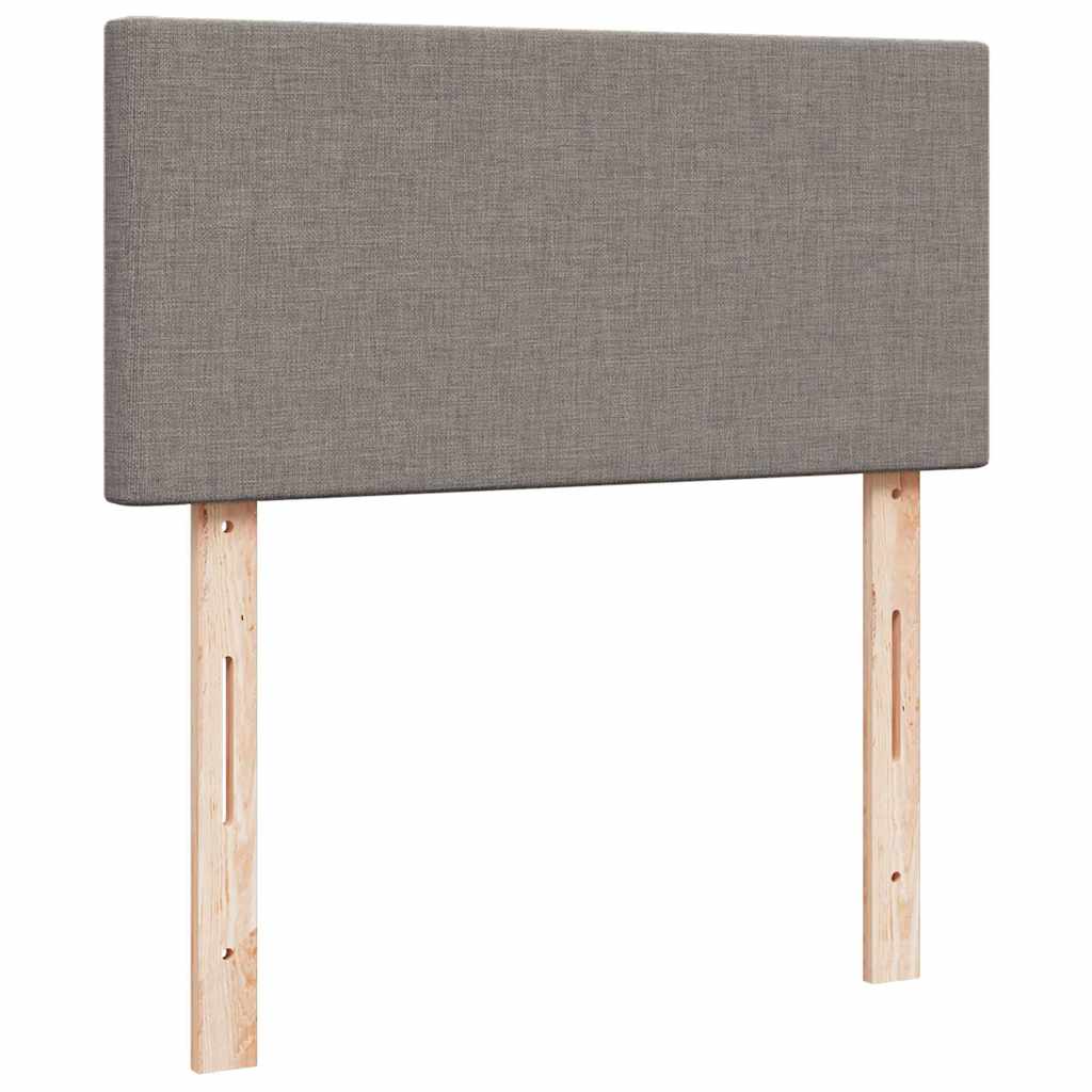 Cadre de lit ottoman avec matelas taupe 80x200 cm tissu - XIOS