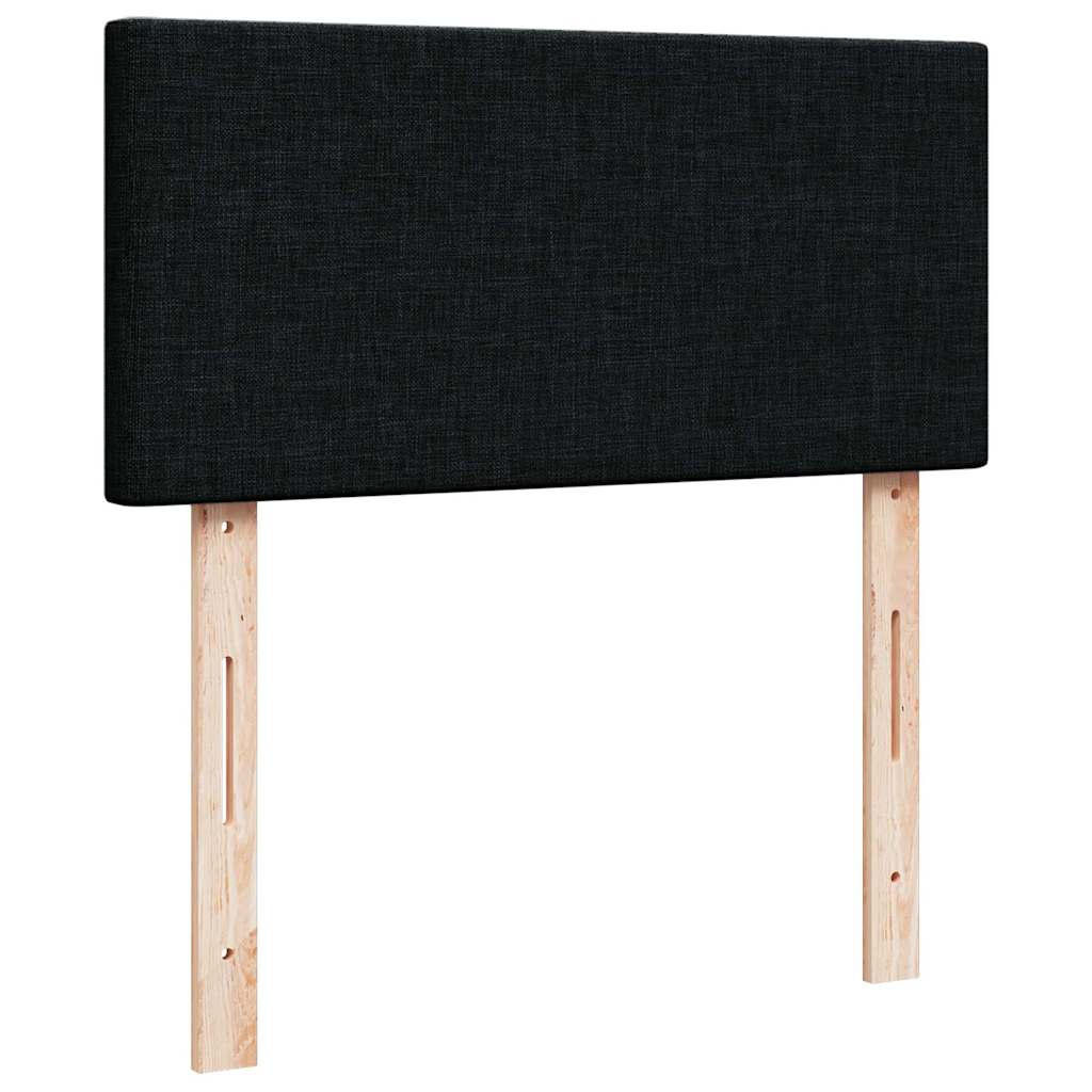 Lit ottoman avec matelas noir 90x200 cm tissu - XIOS
