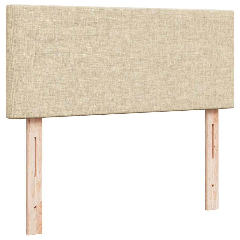 Lit ottoman avec matelas et LED crème 120x190 cm tissu - XIOS