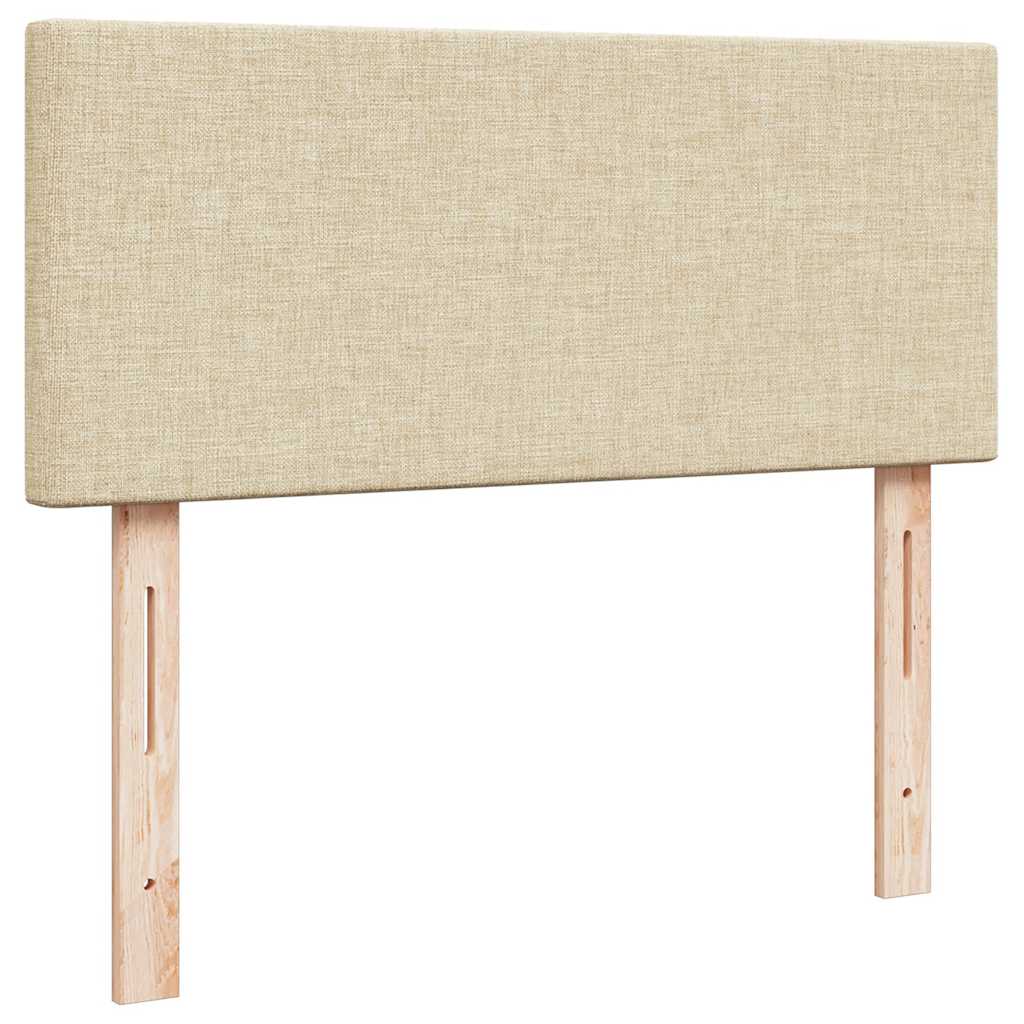 Cadre de lit ottoman avec matelas crème 120x200cm tissu