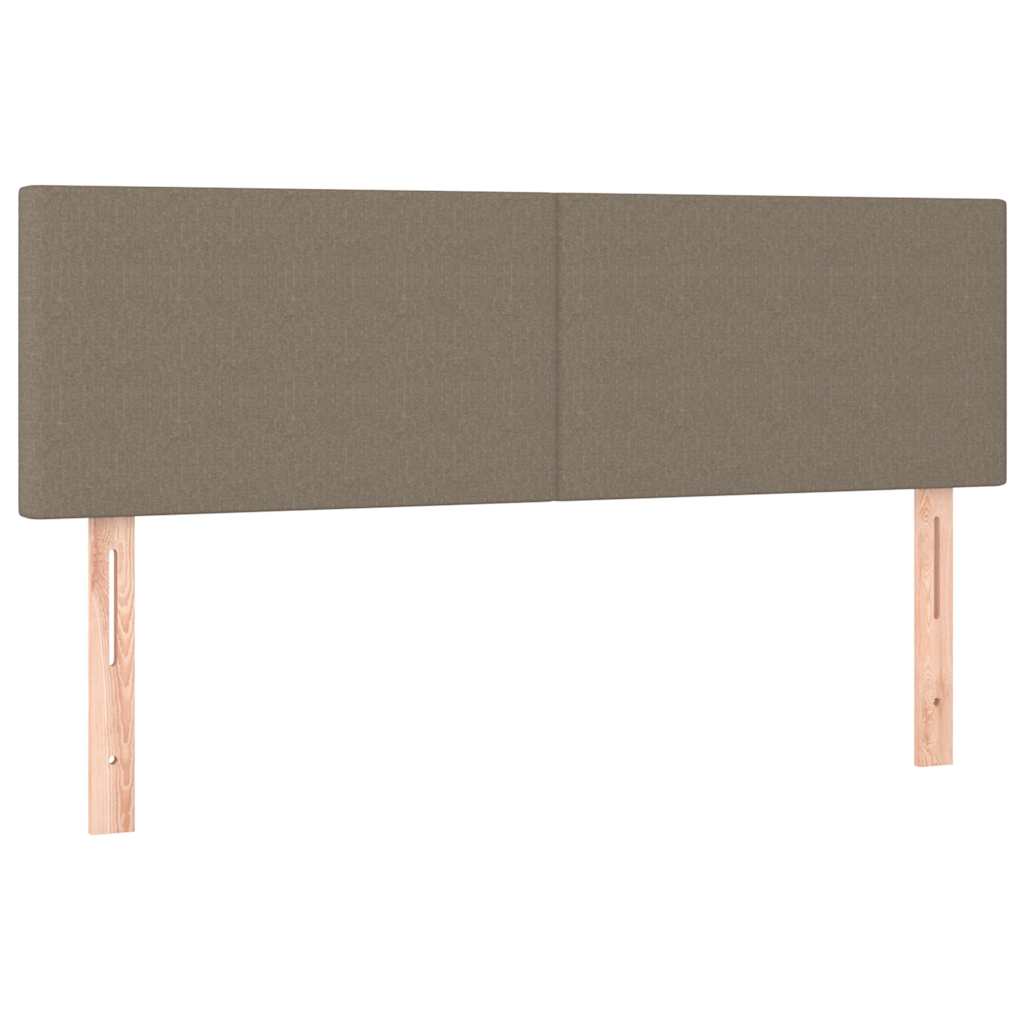 Lit ottoman avec matelas et LED taupe 140x190 cm tissu - XIOS