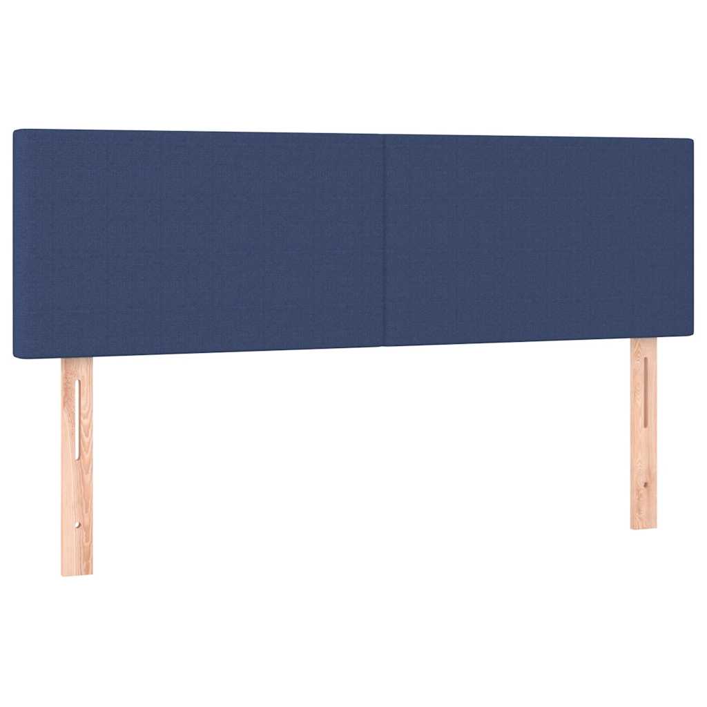 Lit ottoman avec matelas et LED bleu 140x190 cm tissu - XIOS