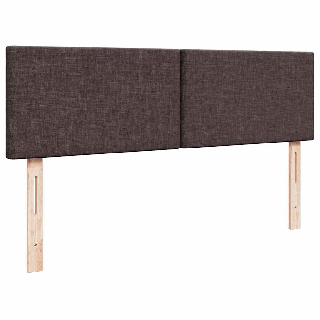 Cadre de lit ottoman avec matelas marron foncé 140x200 cm tissu - XIOS