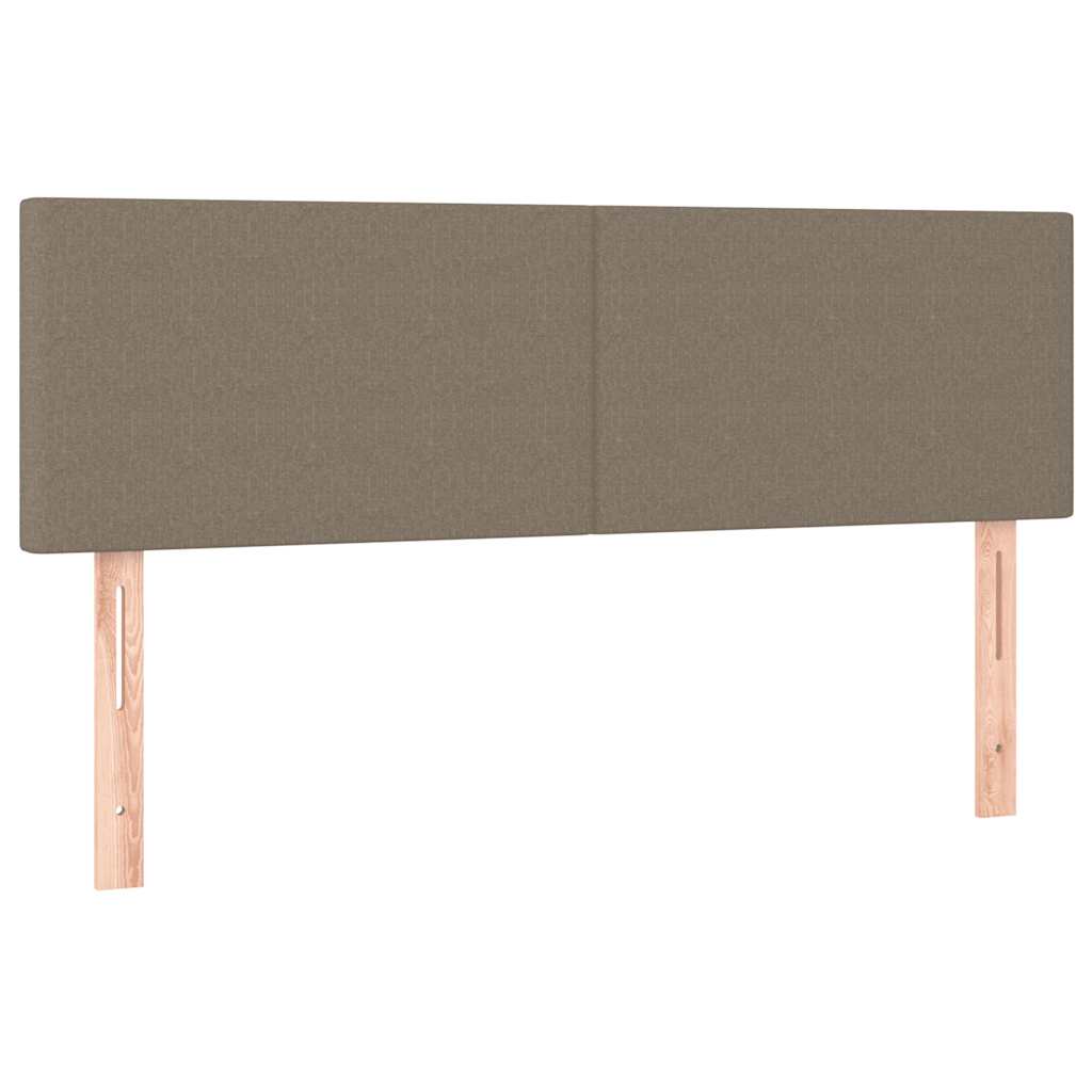 Lit ottoman avec matelas et LED taupe 140x200 cm tissu - XIOS