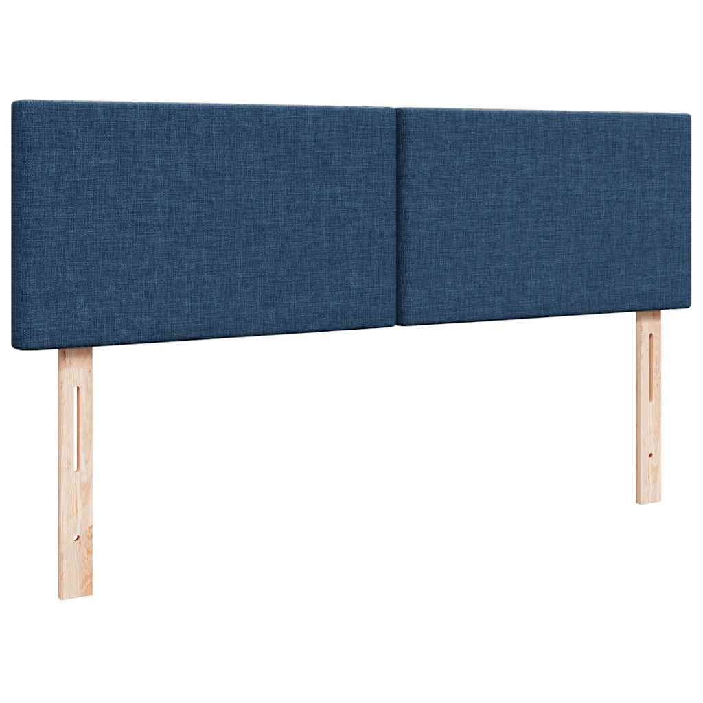 Cadre de lit ottoman avec matelas bleu 140x200 cm tissu