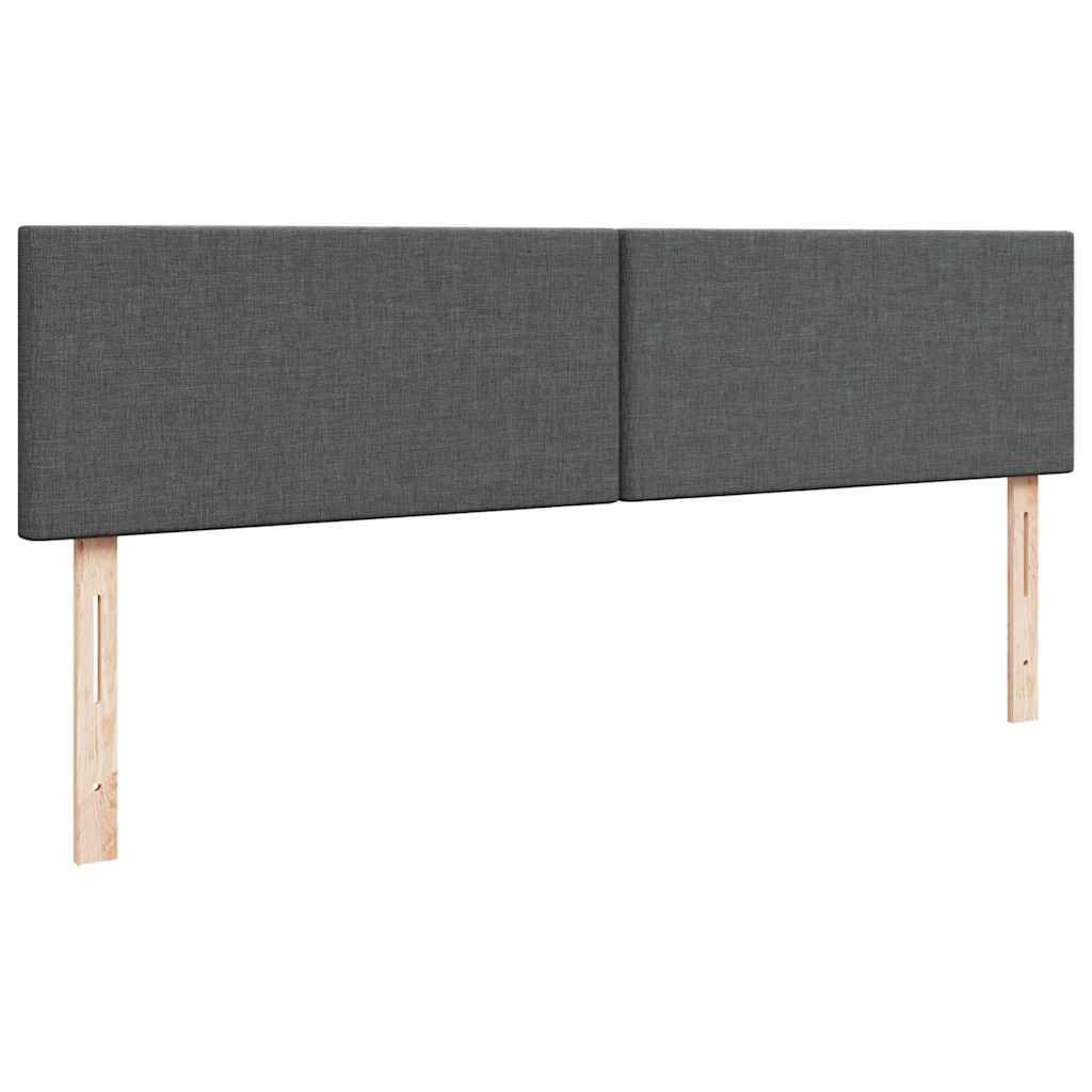 Cadre de lit ottoman avec matelas gris foncé 160x200cm tissu