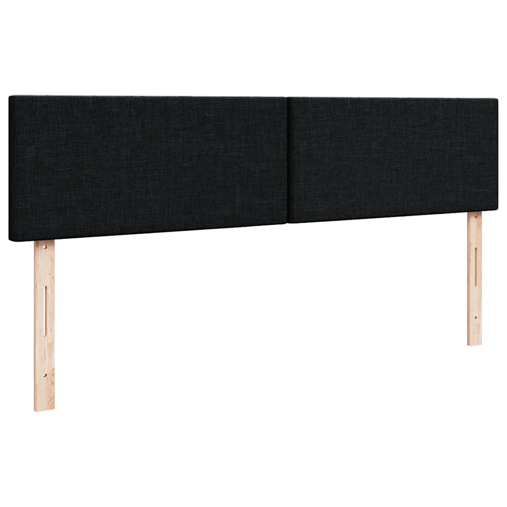 Cadre de lit ottoman avec matelas noir 160x200 cm tissu - XIOS