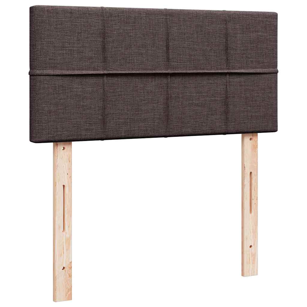 Cadre de lit ottoman avec matelas marron foncé 90x190 cm tissu - XIOS