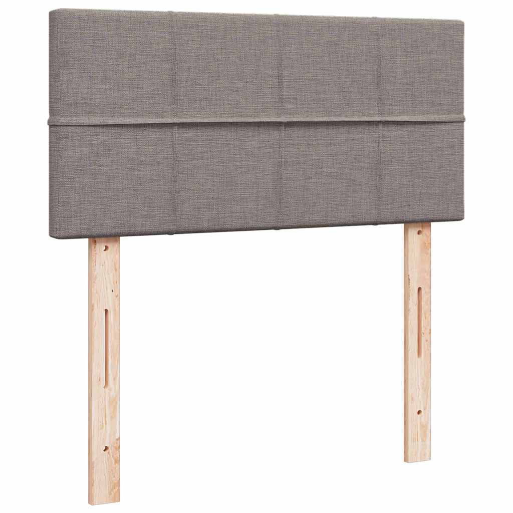 Lit ottoman avec matelas taupe 100x200 cm tissu