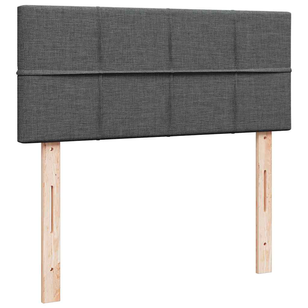 Lit ottoman avec matelas et LED gris foncé 120x190 cm tissu - XIOS
