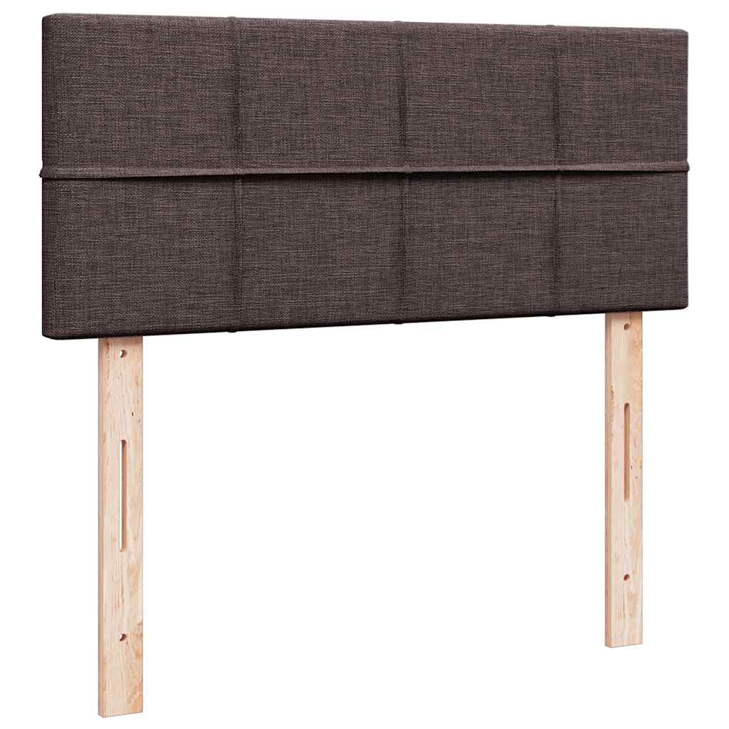 Cadre de lit ottoman avec matelas marron foncé 120x190 cm tissu - XIOS