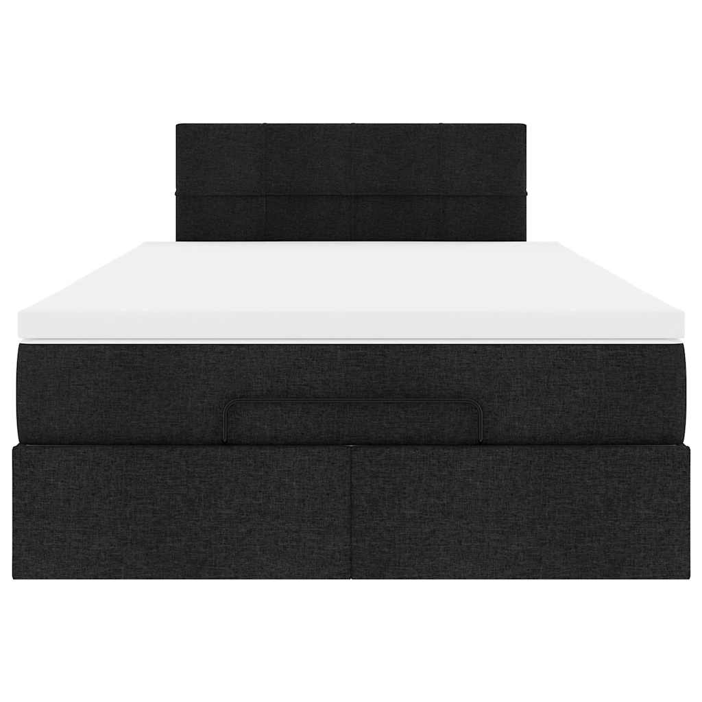 Lit ottoman avec matelas noir 120x200 cm tissu - XIOS