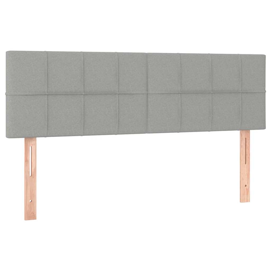 Lit ottoman avec matelas et LED gris clair 140x190 cm tissu