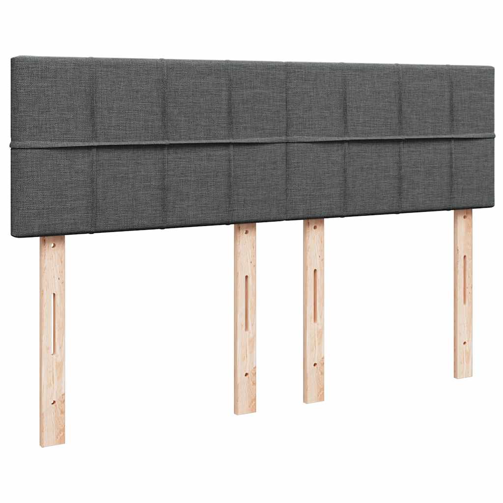 Lit ottoman avec matelas et LED gris foncé 140x190 cm tissu - XIOS