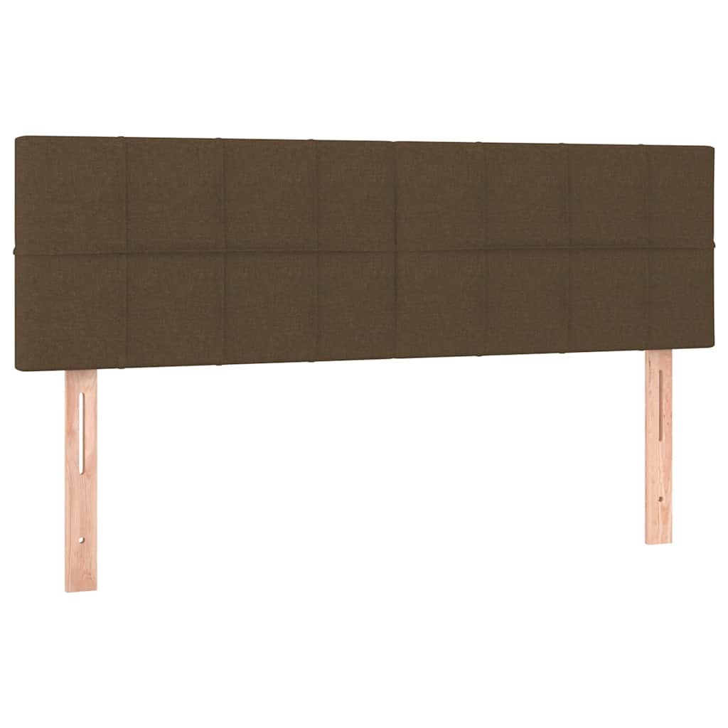 Lit ottoman avec matelas et LED marron foncé 140x190 cm tissu - XIOS